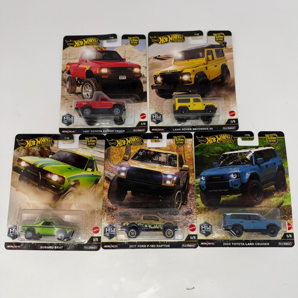 Hot Wheels Premium Car Culture HW Off-Road Complete Set Toyota Ford Land Rover